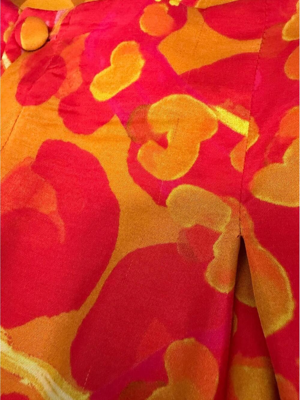 Farm Rio Anthropologie Colorful Animal Print Crop Satin Wide Leg Pants Size XL - Picture 9 of 10